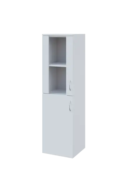 N 4 - 4DS kancelářská skříň, 1-dveřová/prosklená, levá, 1450x400x400, bílá